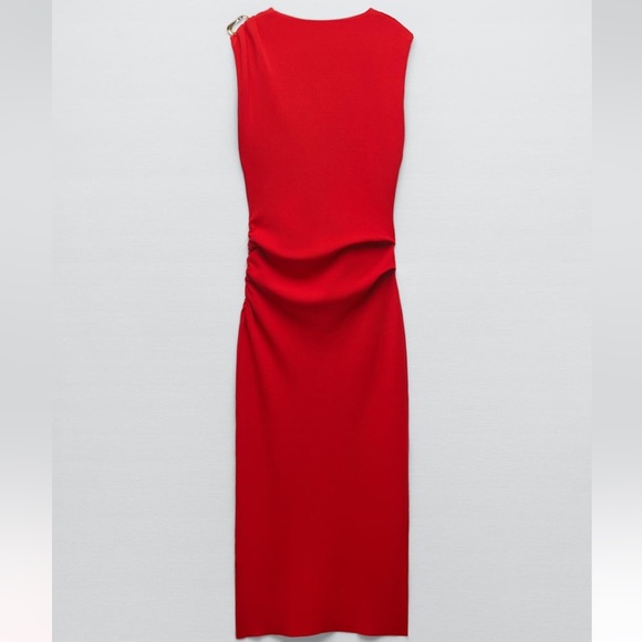 Zara Red Midi Dress - Picture 6 of 7
